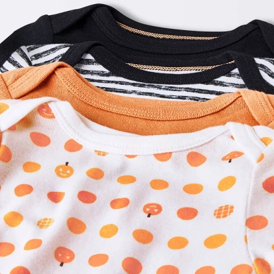 Baby 4pk Halloween Long Sleeve Bodysuit - Cloud Island™ Orange - Image 2