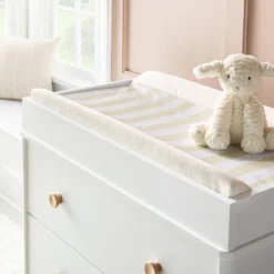 Wipeable Changing Pad Cover - Khaki Stripes - Cloud Island™