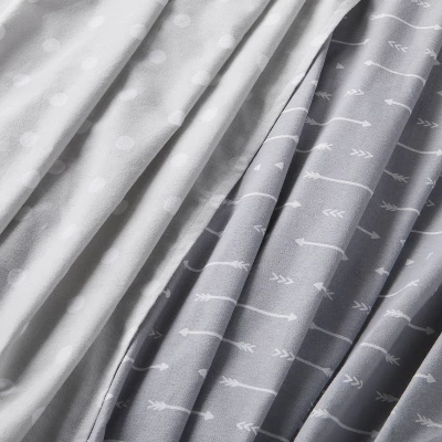 Flannel Swaddle Baby Blankets - Gray Arrows And Dots - 2pk - Cloud Island™ - Image 2