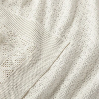 Seed Stitch Pointelle Baby Blanket - Cream - Cloud Island™ - Image 2