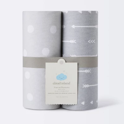 Flannel Swaddle Baby Blankets - Gray Arrows And Dots - 2pk - Cloud Island™ - Image 3