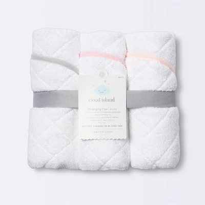 Changing Pad Liner White With Pink Edge - Cloud Island™ 3pk - Image 3
