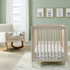 Fitted Jersey Crib Sheet - Cloud Island™ Gray Chevron And Solid White - 2pk