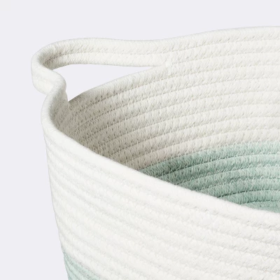 Square Coiled Rope Bin With Color Band - Cloud Island™ - Image 2