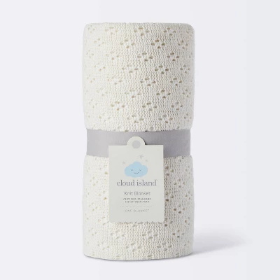 Seed Stitch Pointelle Baby Blanket - Cream - Cloud Island™ - Image 3