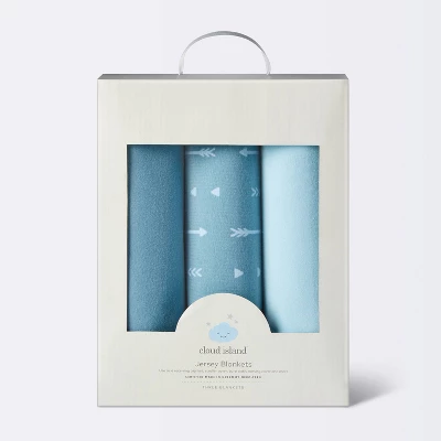 Jersey Swaddle Baby Blanket - Blue - 3pk - Cloud Island™ - Image 3